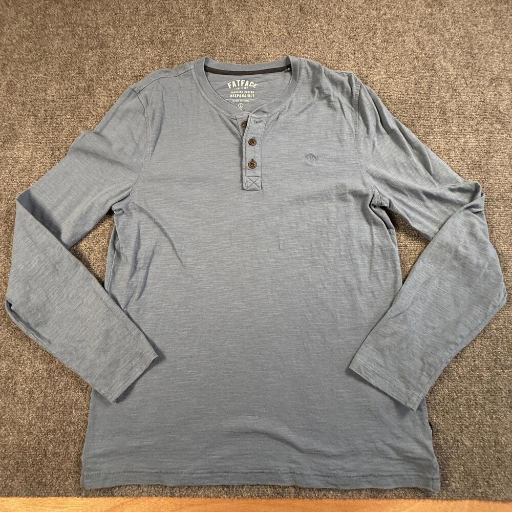FatFace Men's Long Sleeve Henley Shirt Size Large #1850‎